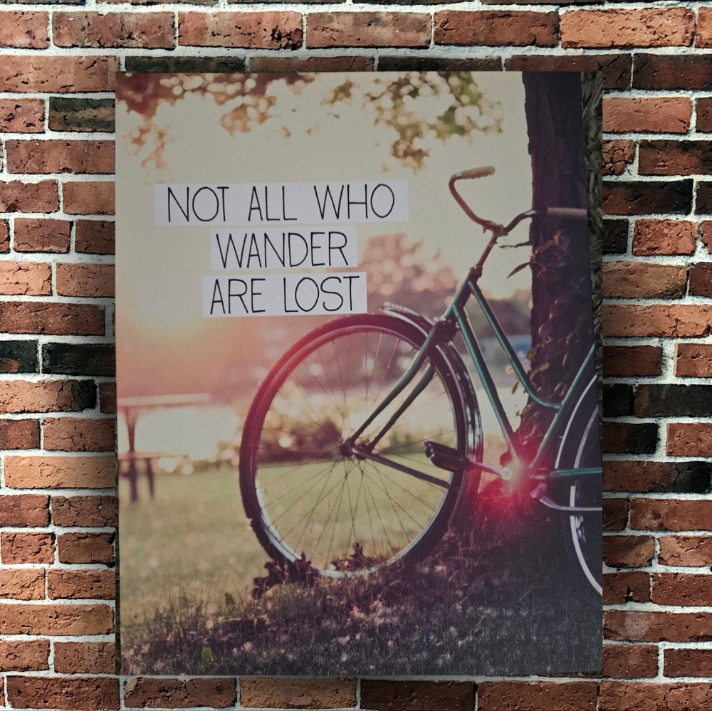 Canvas Wall Art - "Not All Who Wander Are Lost" Quote, NWOT